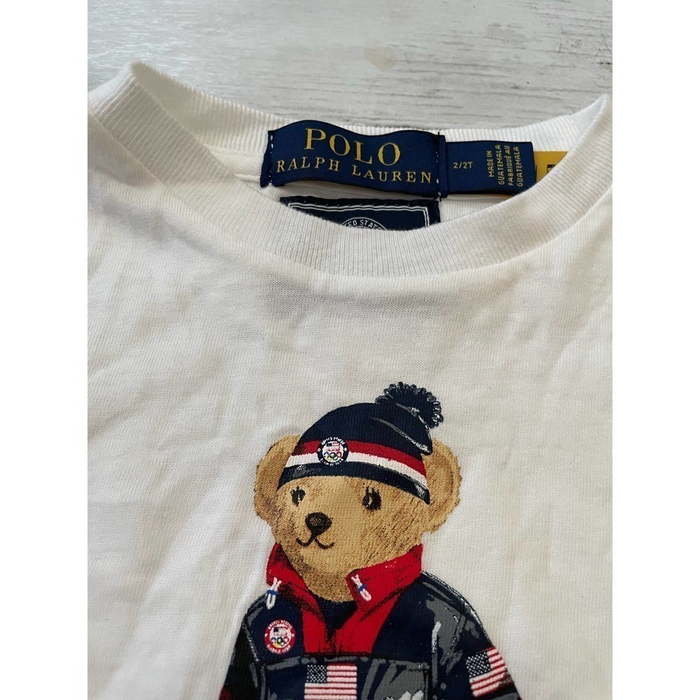 Ralph Lauren Baby Little kid tshirt Olympics white 2 T collectable - Picture 4 of 5
